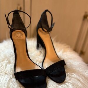 Vince Camuto Black Ankle Strap Heels